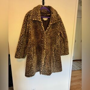 Norm Thompson Leopard Print Fur Jacket